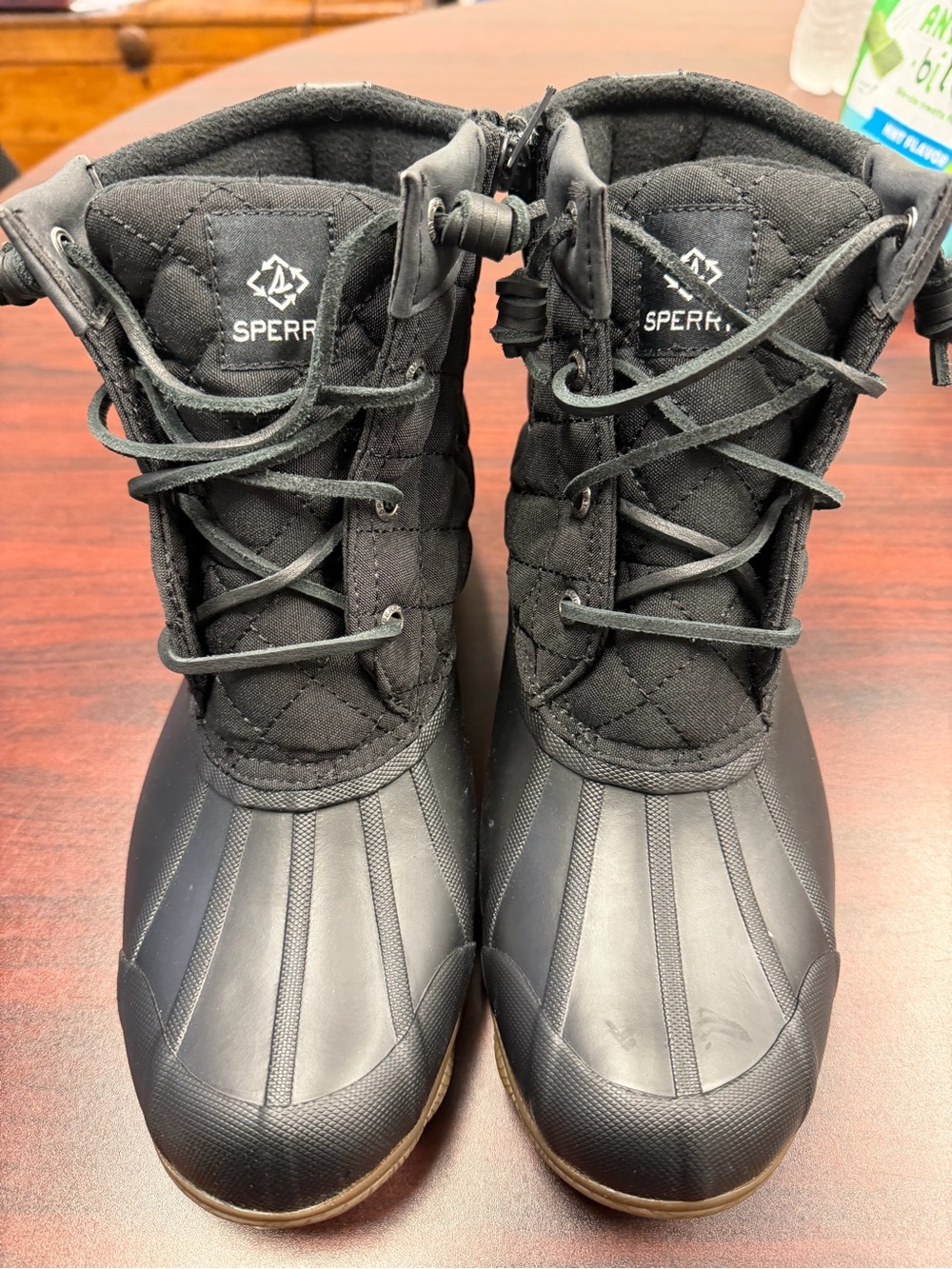 Sperry Men’s Black Quilted Lace-Up Duck Boots